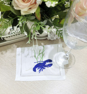 Juego de Servilletas de Algodón Blancas Personalizadas para Cocina, con Bordado de Lujo, Estilo Moderno Hecho a Mano para Bodas - Product Image 3