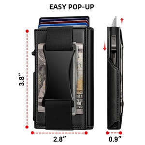 Boshiho Customized <b>RFID</b> <b>Blocking</b> Genuine Leather Men's <b>Wallet</b> Minimalist Fashion Credit Card Holder Custom Logo Business Card - Product Image 2