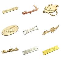 Étiquettes métalliques personnalisées pour vêtements et chaussures, avec logo brodé ou lettres cousues, pour marques de mode