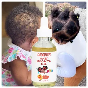 Amórfire óleo doce de amórdoce vitamina e, fechadura, umidade, crianças, óleo de crescimento de cabelo para bebês 60ml