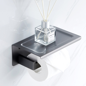 Nuovo Arrivo: Portarotolo Moderno Quadrato in Acciaio Inox SUS304 con Mensola, Montaggio a <span class=keywords><strong>Parete</strong></span> per Cucina e Bagno - Product Image 6