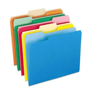 Bon fournisseur Meilleures ventes 1/3-Cut Tabs Color File Folders Letter Size Couleurs assorties (Bright Green Yellow Red Blue))