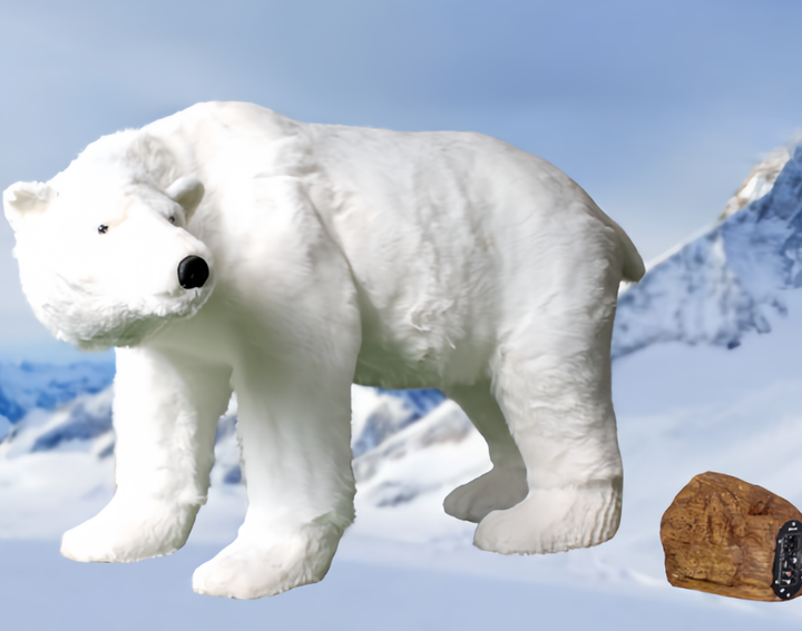 Standing Realistic Plush Polar Bear Life Size Large Christmas Animatronics Outdoor Animated Christmas Decorations with Music