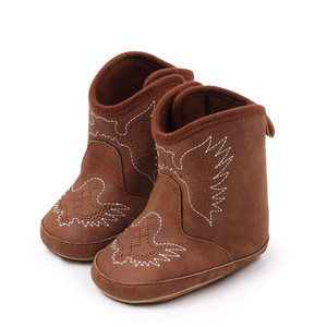 Autunno Cowboy Rider ricamo cartone animato a metà polpaccio <span class=keywords><strong>stivaletti</strong></span> 0-12 mesi termico invernale chiusura calza alla moda stivali bambino - Product Image 6