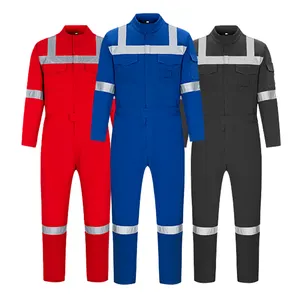 Custom Fabric Work Clothes Factory Direct Working Suit with Reflective Strips Construction Work Coveralls