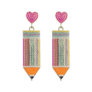 عرض ساخن على أقراط أذن نسائية بخرز من الخرز مناسبة كهدية مناسبة للمدرسة - Product Image 5