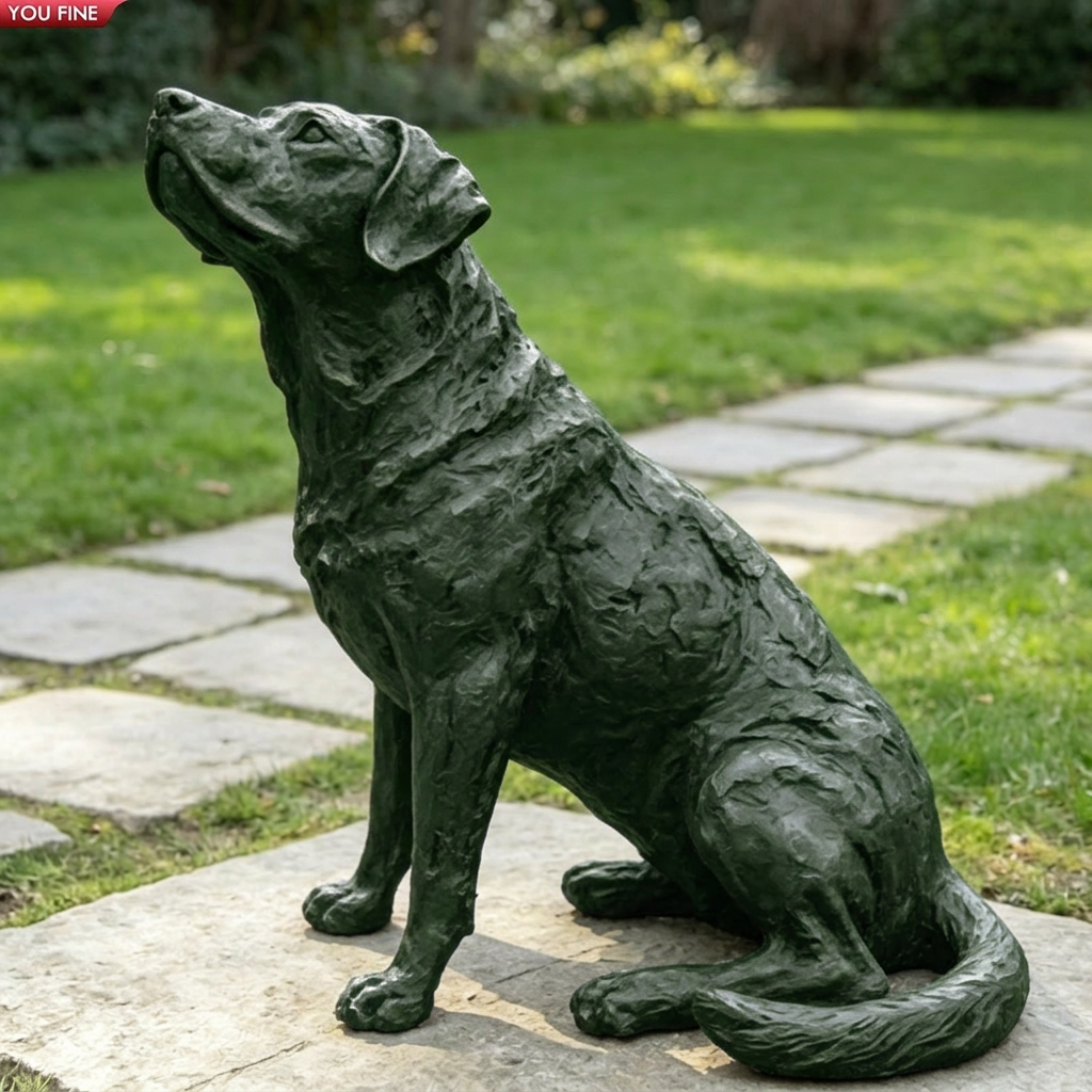 F. Dillon 犬のブロンズ彫刻 YOUFINE等身大ブロンズロットワイラー像、リアルな犬の彫刻、庭や家の