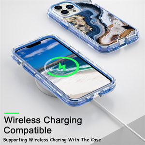 Fundas de teléfono de mármol 2024 para iPhone 16 Pro Max 15 Plus 14 13 12 Mini 11 XR 8 Plus 3 en 1, funda protectora resistente a prueba de golpes - Product Image 5