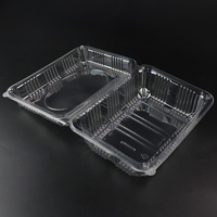 Conteneur d'emballage transparent pour animaux de compagnie Boîte d'emballage de fruits transparente jetable personnalisée pour bol de fruits