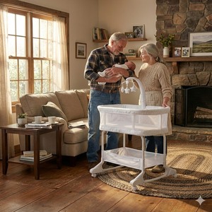 Cuna Mecedora Segura de Excelente Diseño para Recién Nacidos, Elegante Cuna Multifuncional Deslizante para Bebés - Product Image 6