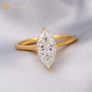 Goldleafgem Custom 1CT 2CT 3CT Marquise Cut Luxury Engagement Diamond Wedding <b>Ring</b> 14K Gold Plated Sterling <b>Silver</b> <b>925</b> - Product Image 4