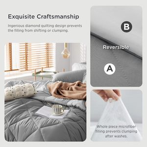 7 cái Reversible comforters Nữ Hoàng kích thước giường đặt giường trong một túi với <span class=keywords><strong>Comforter</strong></span>, tấm, vỏ gối & shams - Product Image 6