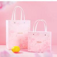 Boîte en carton rose fleur de cerisier, coffret cadeau rigide deux pièces, logo personnalisé, couvercle carré et base, pour bijoux, cosmétiques, mariage, anniversaire