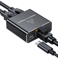 Répartiteur RJ45 1 vers 2 Ethernet 2 ports Distributeur compatible avec Cat5e/Cat6 Répartiteur Internet pour 1000 Mbps