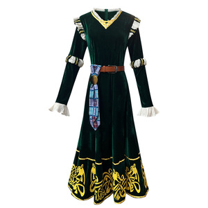 Vestido largo verde oscuro estilo corte medieval, disfraz de cosplay para mujer, disfraz de juego de rol para adultos, ropa de escenario para Halloween - Product Image 5