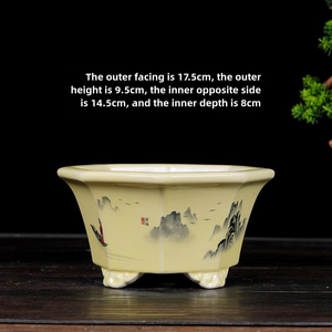 <span class=keywords><strong>Vasi</strong></span> di fiori in ceramica per interni di qualità eccezionale Bonsai pianta e paesaggio vaso di pittura per uso giardino - Product Image 4