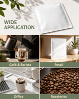Sachet de café filtre noir mat à trois soudures latérales, avec doublure VMPET de qualité alimentaire, poignée suspendue, emballage personnalisé avec logo OEM ODM Guangdong