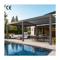 Pergola Bioclimatique Motorisée en Aluminium à Lames Orientables Norme Allemande 3x4 5x3 6x4 9x4 10x5 avec Lamelles