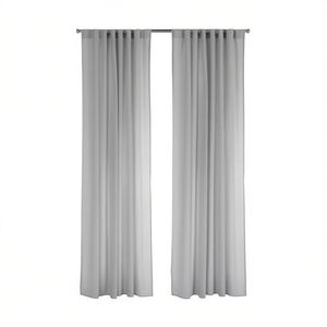 Cortinas de Chifón Vianney, Juego de 2 Piezas de Longitud Completa, Color Sólido, Estilo Minimalista, para Todas las Estaciones, Tela de Poliéster - Product Image 1