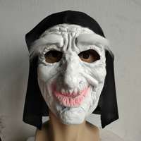 Masque de vieille dame chinoise pour Halloween, masque d'horreur Meng Po avec couvre-chef, couvre-chef de mascarade, fête d'Halloween