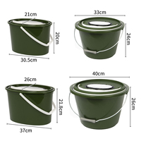 Seau en plastique souple écologique à double couche isolé durable, bac à appâts vivants, panier avec couvercle transparent, accessoires de pêche, utilisation en extérieur