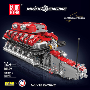 MUID KING Modellino <span class=keywords><strong>di</strong></span> Motore V8 in Scala 1:8, Blocchi <span class=keywords><strong>di</strong></span> Costruzione Meccanici in Plastica, Giocattolo per Ragazzi - Product Image 5