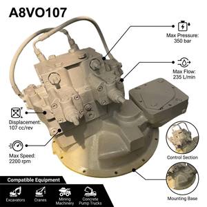Pompe hydraulique A8VO107 adaptée à la pompe à pistons axiaux variable double A8VO107 pour excavatrice - Product Image 1