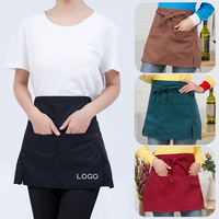 Tablier court personnalisé avec logo, poches latérales, pour restaurant, cuisine, café, bistrot, uniforme unisexe, vente en gros