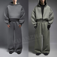 Ensembles de survêtements amples et de sweats à capuche de haute qualité en gros – Survêtements de sport personnalisés, amples, unis, en coton, pour le fitness
