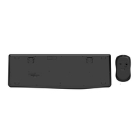 Clavier et souris sans fil silencieux 2,4 G de taille standard, en matériaux recyclés, avec pavé numérique, touches multimédias et DPI réglable à 1600