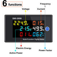 D85-2058 Monitor Panel LCD Digital AC Satu Fasa untuk Tegangan, Arus, Frekuensi, dan Daya D85-2058 Voltmeter