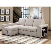 Tianhang Möbel L-förmiges Weiß-Beige Stoff-Wohnzimmersofa Maßgefertigtes Schlafsofa mit Stauraum