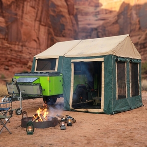 Remorque de camping tout-terrain robuste 4x4 avec tente latérale pliable et cuisine coulissante <span class=keywords><strong>pour</strong></span> le camping - Product Image 1