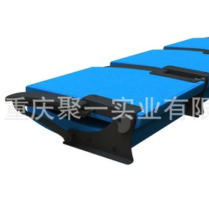 Gradas Eléctricas Móviles Plegables de Metal Azul con Pasamanos para Teatro y Salones Multifuncionales - Product Image 5