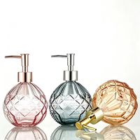 Flacon pompe en verre de luxe 380 ml à épaule inclinée pour cosmétiques vides, lotion, shampoing, savon liquide pour hôtels