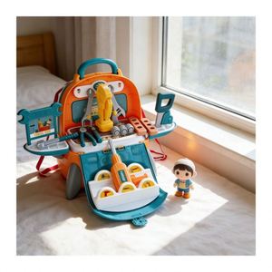 Hands Builder <b>Tool</b> <b>Set</b> Plastic Workbench Toolbox Engineer Toy Drill Construction Pretend Play Learning Activity <b>Garden</b> <b>Tool</b> - Product Image 6