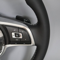 Volante Deportivo de Cuero Negro Personalizado para VW Polo Golf 6 GTD Jetta Tiguan Passat GTS R GTD MK7