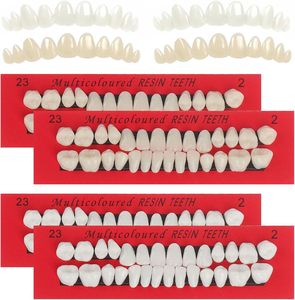 4 Kits de Dents Prothétiques en Résine Acrylique, Supérieures et Inférieures, Couronnes Temporaires, Kit de Remplacement, Un Ensemble de Dents Simulées pour Cosplay - Product Image 1