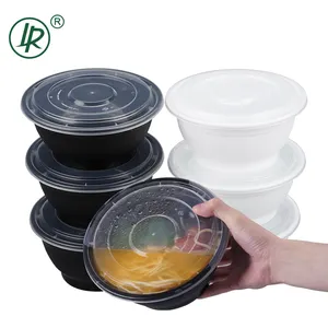 38oz 42oz 48oz togo container ramen take away food container black disposable plastic bowl