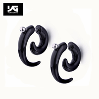 Tunnel d'oreille en acrylique noir en spirale, dilatateur d'oreille, bijou de piercing corporel