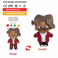 Fabricant de jouets en peluche personnalisés : Porte-clés, Poupée fille mignonne aux cheveux bouclés et aux lunettes, Collection de marchandises anime, Peluche Kettlebell personnalisée