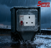 Prise murale électrique industrielle étanche IP66 de marque IGERCN, 1 gang, 240V/13A, en cuivre, pour extérieur, modèle IG86LP-S