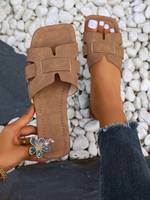 Nouvelles sandales pour femmes en forme de H, chaussures décontractées ; Chaussures de plage confortables pour l'été avec semelle extérieure en PU, couleurs marron et beige