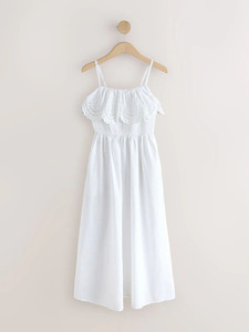 Vestido maxi elegante e informal sin mangas con diseño de volantes para mujer, vestido maxi para vacaciones. - Product Image 6