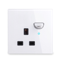 LangYeao UK Evrensel Priz USB Type-C ile, 13A/16A Evrensel Priz 2.1A Temperli Cam Panel 4 Renk LED Göstergeli