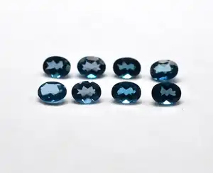 8 x10mm סגלגל לחתוך טבעי london כחול טופז "מחיר המפעל הסיטונאי באיכות גבוהה אבן חן רופפת"