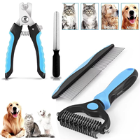 Kit complet de toilettage pour animaux de compagnie avec boîte d'emballage personnalisée, ensemble de 4 brosses et tondeuses pour chiens et chats, pour la vente en gros