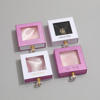 Boîte cadeau coulissante en PVC pour bijoux, colliers, boucles d'oreilles, pendentifs, avec poignée en cristal et logo personnalisé