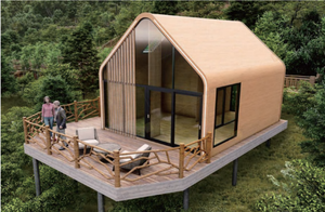 Maison préfabriquée de luxe durable, villa à structure en acier à 2 chambres, station balnéaire de montagne chinoise pour hôtel, bureau, appartement, maison triangulaire - Product Image 4