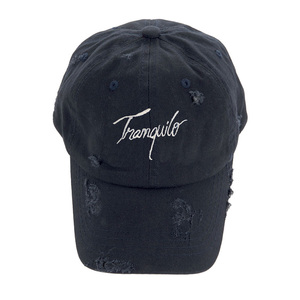 Personalizado cuero tapa de piedra lavada papá 6 panel sombreros de béisbol - Product Image 2